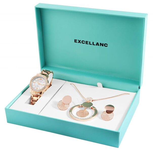 Excellanc gift set women with watch, necklace and ear studs