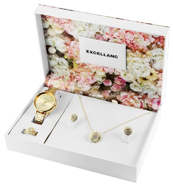 Excellanc ladies watch gift set with necklace, ring and earrings