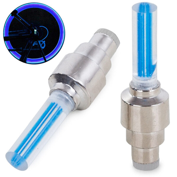 Glowing valves, bicycle valve 2 pieces (blue)