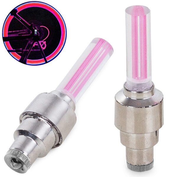 Glowing valves, bicycle valve 2 pieces (pink)