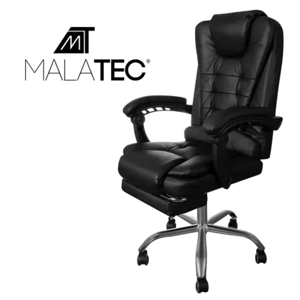 Office chair with footrest - black Malatec