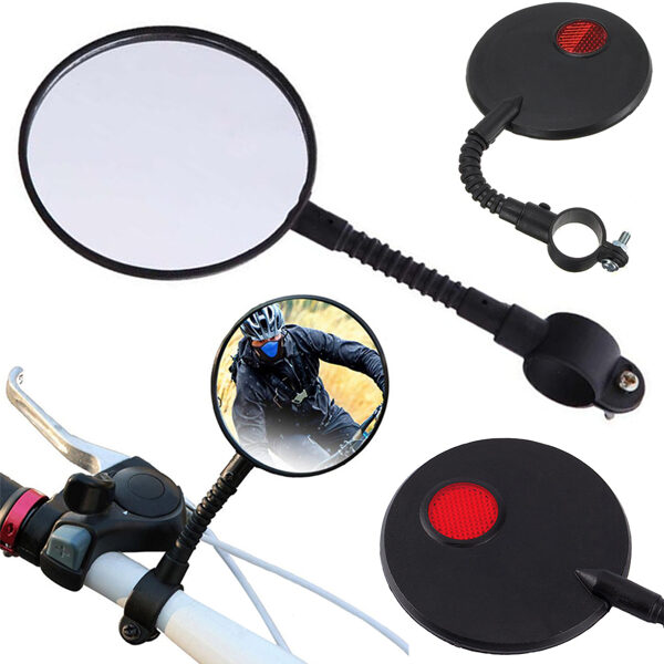 Bicycle mirror with a rear reflector 