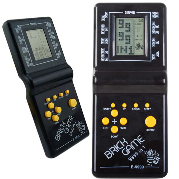 Electronic tetris game, retro, handheld console 