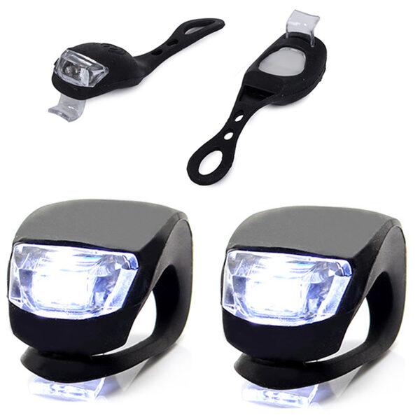 Bicycle lighting, 2 LED front lights (black)