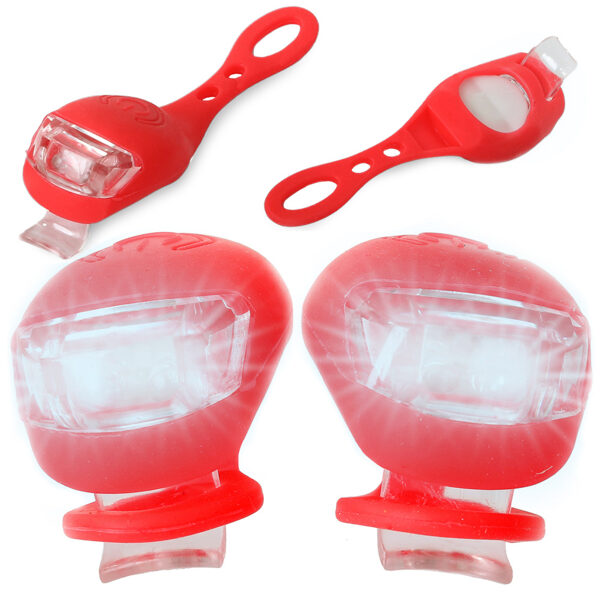 Bicycle lighting, 2 LED front lights (red)