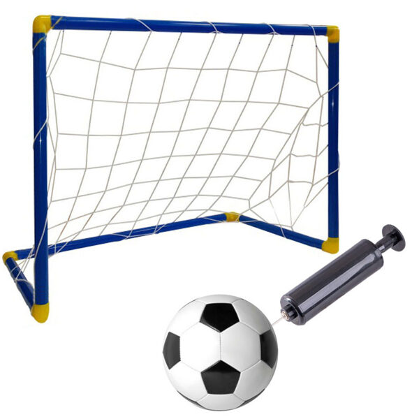 Net soccer goal set with ball 