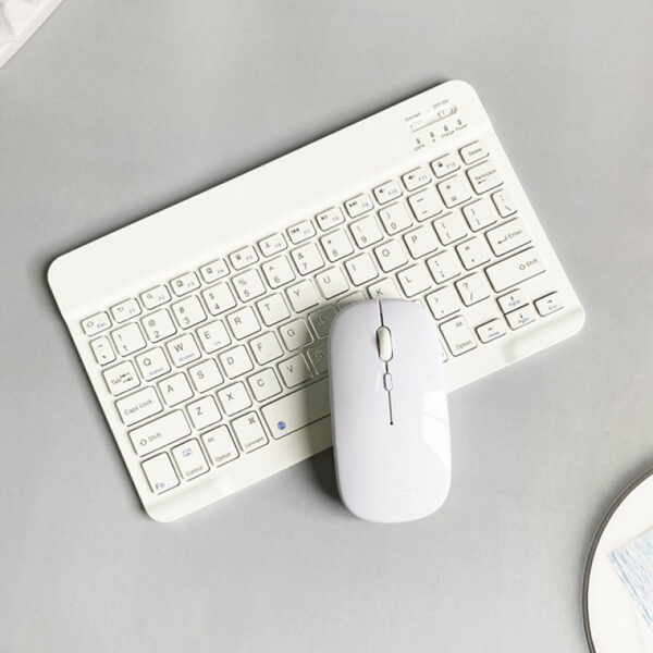 Wireless keyboard with mouse, white 